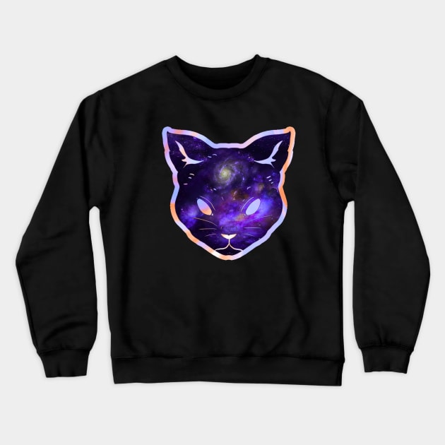 Cosmos iridescent milky way space cat Crewneck Sweatshirt by LukjanovArt